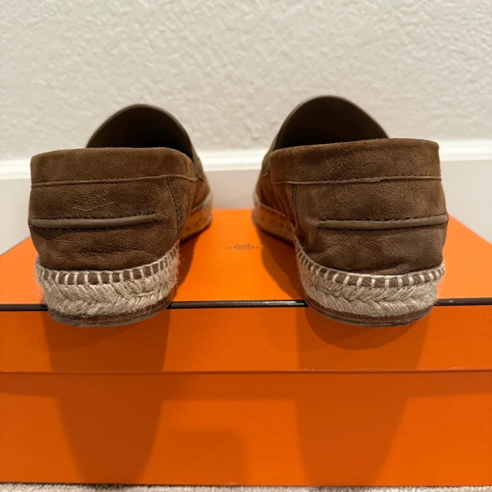 *SOLD!* Hermes Men’s Brown Suede Trip Espadrilles Size 44 EU / 11 US - Picture 5 of 13